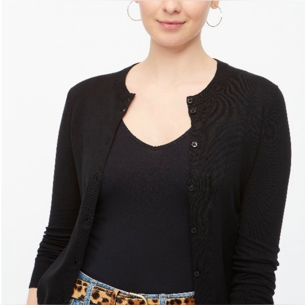 JCREW Factory Classic cotton cardigan sweater Size S Black